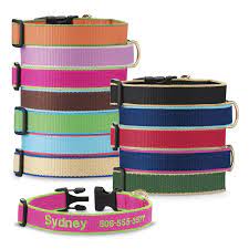 Custom Embroidered Bamboo Webbing Dog Collars