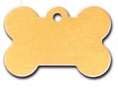 Engraved ID Tag:  Large Bone Shape Gold