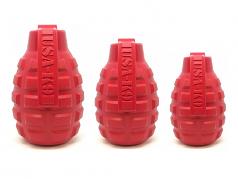 Dog Toy:  USA K9 Grenade Red Chew & Treat Dispensing Toy