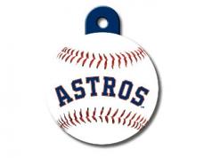 Engraved ID Tag:  Large Baseball Houston Astros-- Round Tag