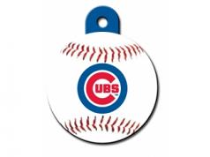 Engraved ID Tag:  Large Baseball Chicago Cubs-- Round Tag