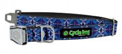 Cycle Dog: WaterProof Blue Kaleidoscope Collar 1.5" Widths