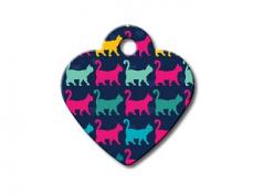 Engraved ID Tag:  Small Heart Shape Mutli Cat