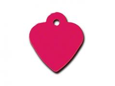 Engraved ID Tag:  Small Heart Shape Red