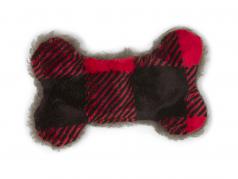 Dog Toy: Merry Bone Holiday Plaid, Three Sizes