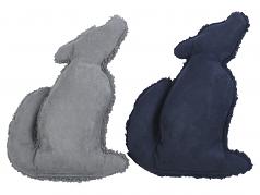 Dog Toy: Wolf Squeaker Toy in Midnight