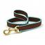 Brown and Aqua Bamboo Leash- 5/8" or 1"