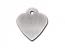 Engraved ID Tag:  Small Heart Shape, Chrome