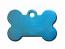 Engraved ID Tag:  Small Bone Shape Blue