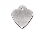 Engraved ID Tag:  Small Heart Shape, Chrome