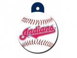 Engraved ID Tag:  Large Baseball Cleveland Indians-- Round Tag