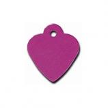 Engraved ID Tag:  Small Heart Shape Hot Pink