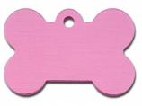 Engraved ID Tag:  Large Bone Shape Pink