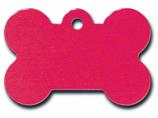 Engraved ID Tag:  Large Bone Shape Red