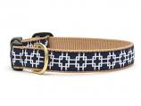 Dog Collars: 5/8" or 1" Wide Gridlock Navy Collar